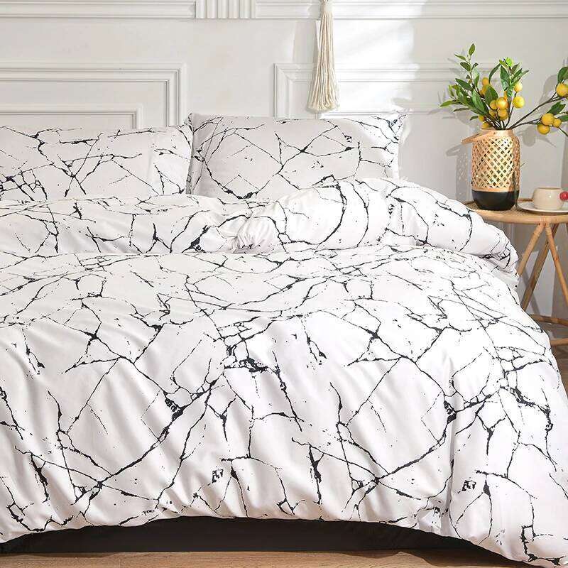 Black and White Bedding Set for Double Bed sabanas cama matrimonial Queen/King Comforter Sets Single Duvet Cover with Pillowcase H260311-image-1097174751