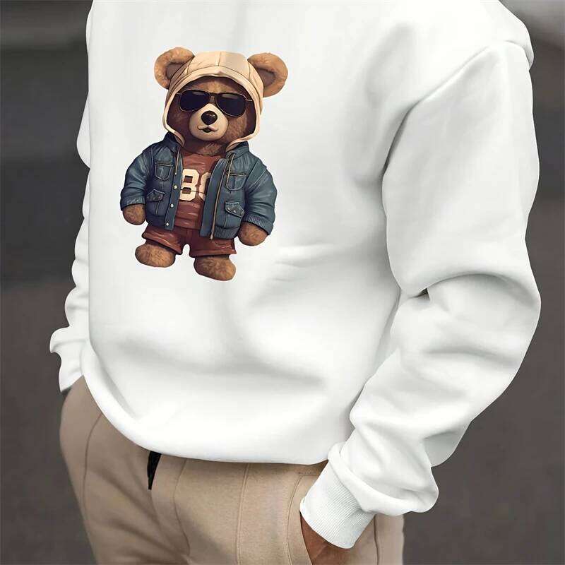 Sweat-shirt à manches longues pour hommes, motif ours, mode d'été, Streetwear, imprimé en 3D, ample, respirant, Hip Hop, Tops 55