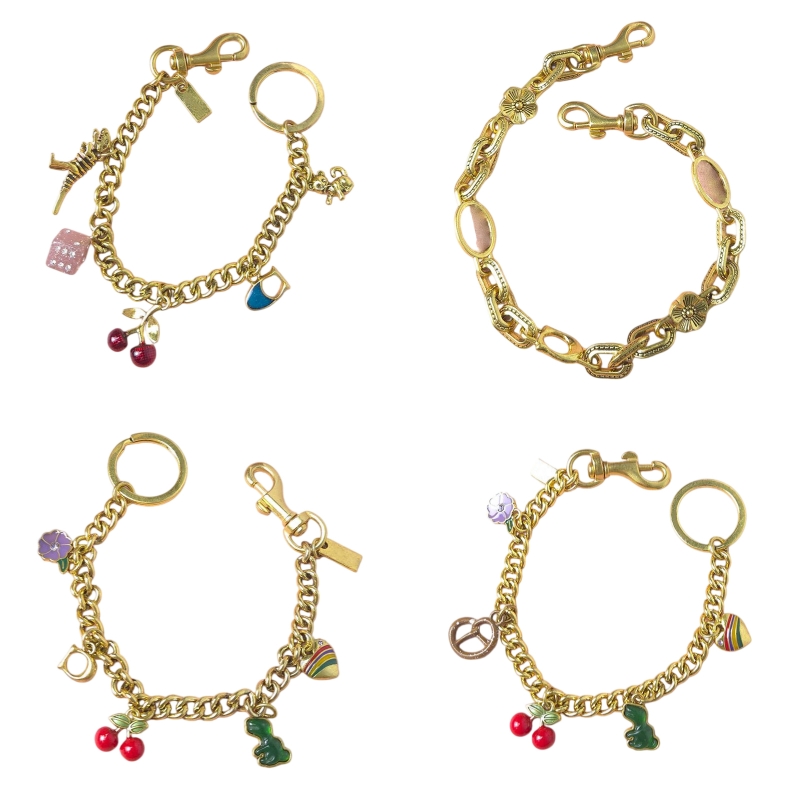 Bag resin Brass Red Cherry Apple metal Maple Brass Key Chain Wallet Keychains Keyring Designer Keychain Luxury women Bag Charms with box shi632