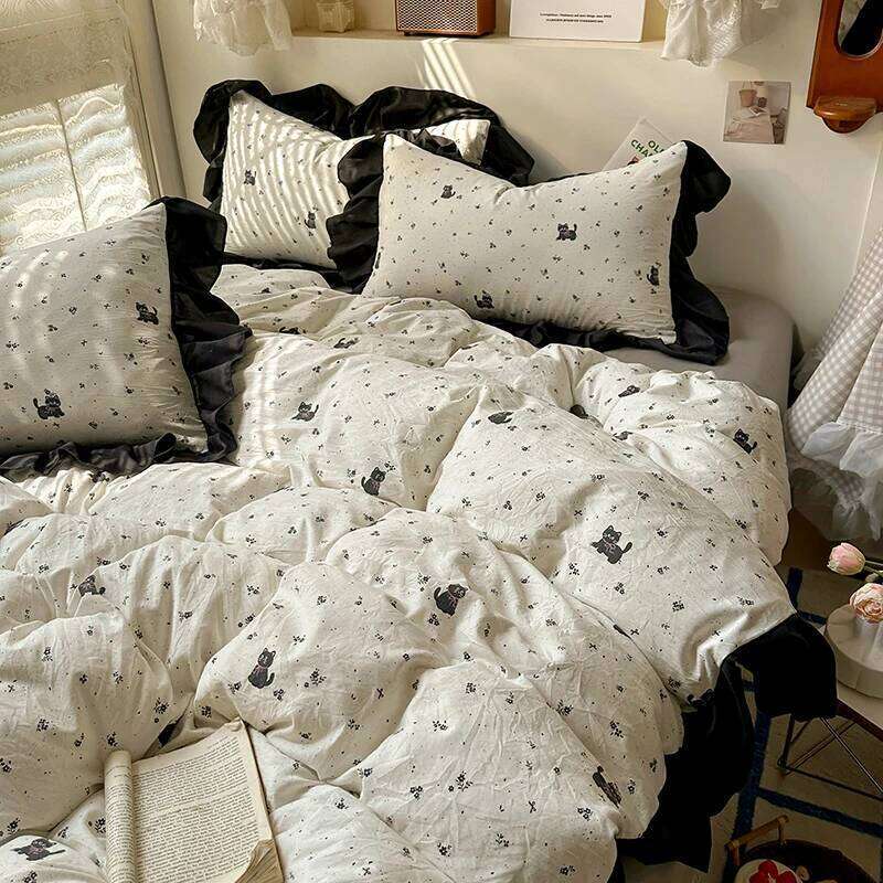 Housse de couette en duvet 3 pièces + une paire de taies d'oreiller sans noyaux, parure de lit, lit double/adulte ou lit simple H260311