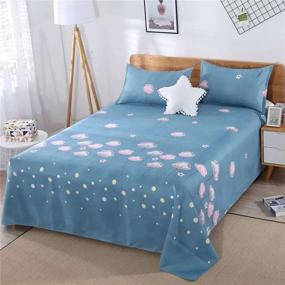 Ensembles de draps 3 pièces taie d'oreiller ménage dortoir étudiant lavé respirant respectueux de la peau quatre saisons couvre-lit King Queen Si