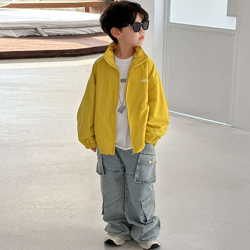 Spring Coat, Boys' Windbreaker 2025 New Loose-Fit Top, Fashionable Jacket for Older Kids, Children's Clothing L260311-image-1097102795