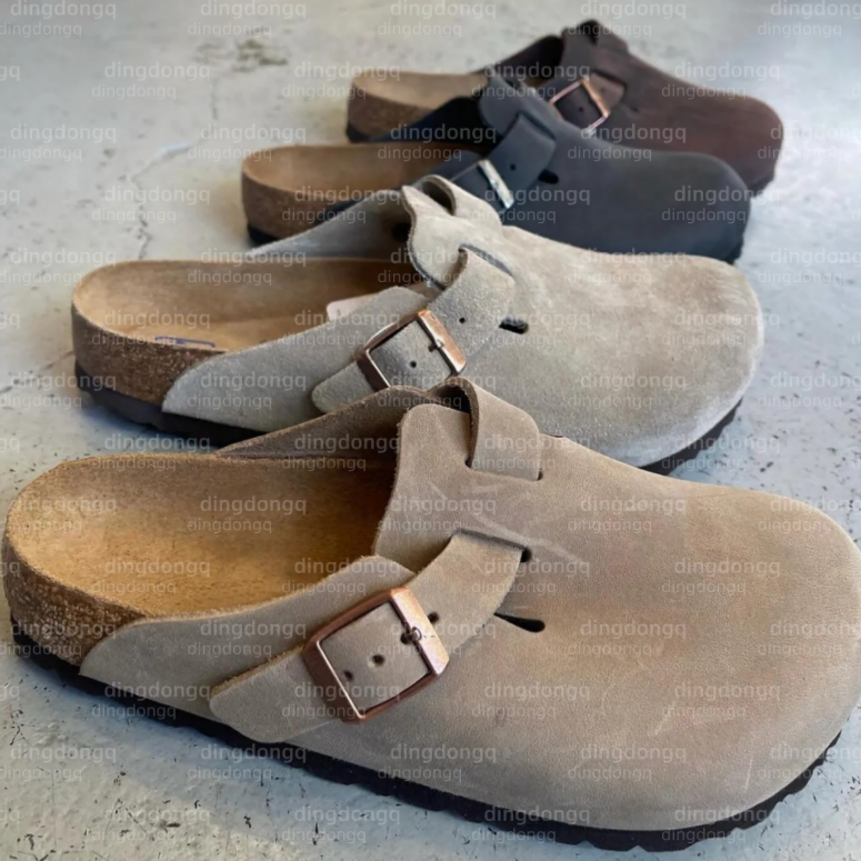 Designer Sabots Sandales Sabots Pantoufles Liège Plat Haute Qualité Mode Été Véritable Cuir Slide Favorite Beach Casual Chaussures Femmes Hommes