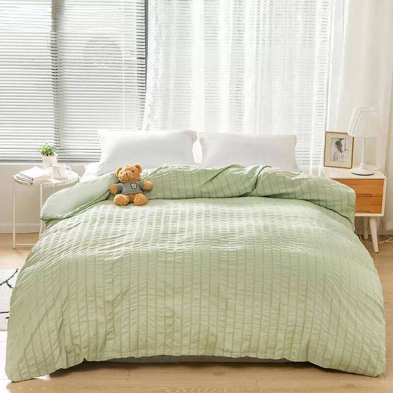 Tissu technique Seersucker teint uni, ensemble de literie couette, housses nordiques pour lit 150, housse de couette 200x200 pour chambre à couch