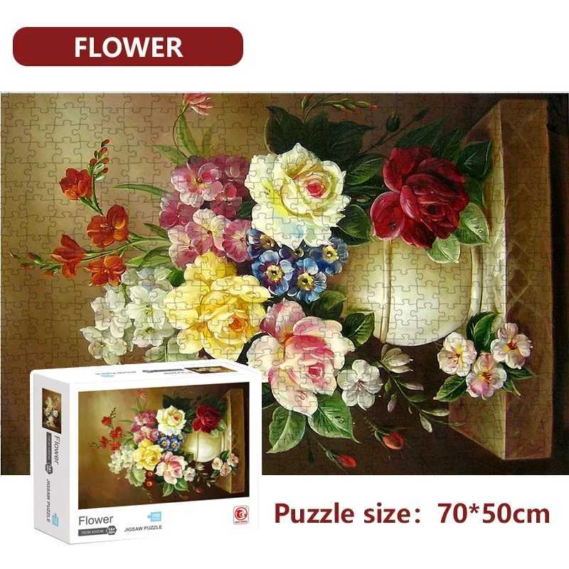 1000pcs Puzzle Paper Toys Famous Oil Painting Flower 1000 Pieces Jigsaw Puzzle Children Gift Adult Educational Puzzle Z251209-image-1097151796