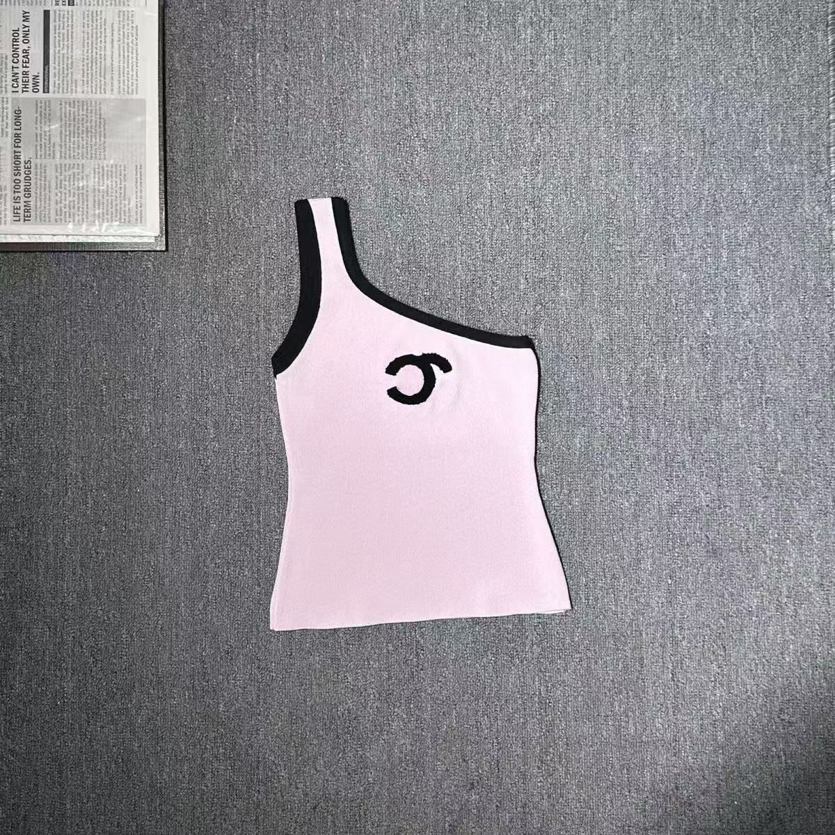 Channels Style Tank Top New Arrival Women Strapless Ribbed Tube Top CC Letters Embroidery Graphic Tee Casual Basic Bandeau Crop Top Luxury Brand Cha