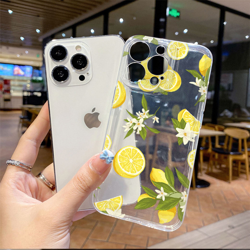 Painted Orange Phone Case For Iphone 16 15 14 13 Pro 12 11 Max Plus 16Pro Transparent 16Promax Phone Case 15Pro Lens Protection 15Promax Cover 14