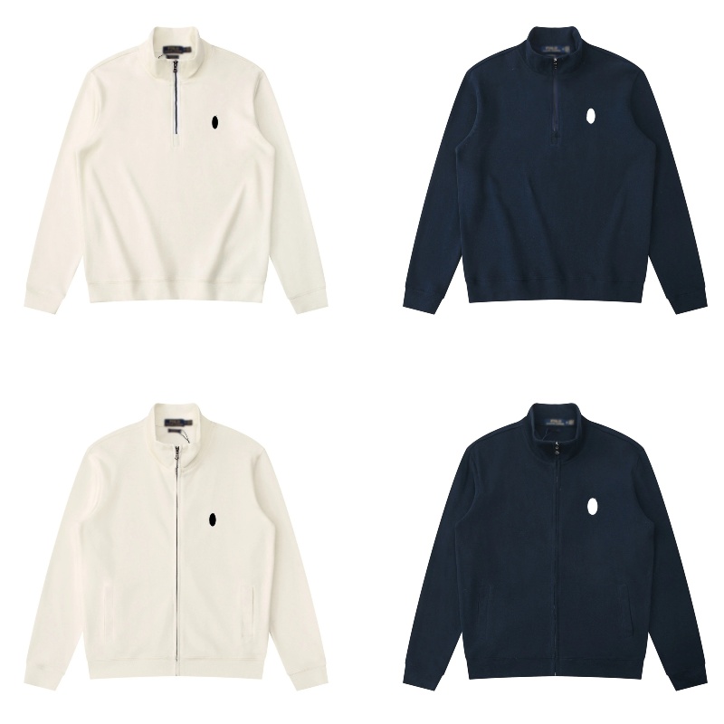 Men's Designer Pony Polo Hoodies Casual Fashion Solid Color Half Zipper Classic Polo Pullover Loose Slim Fit Cotton Long Sleeve Small Horse Clo