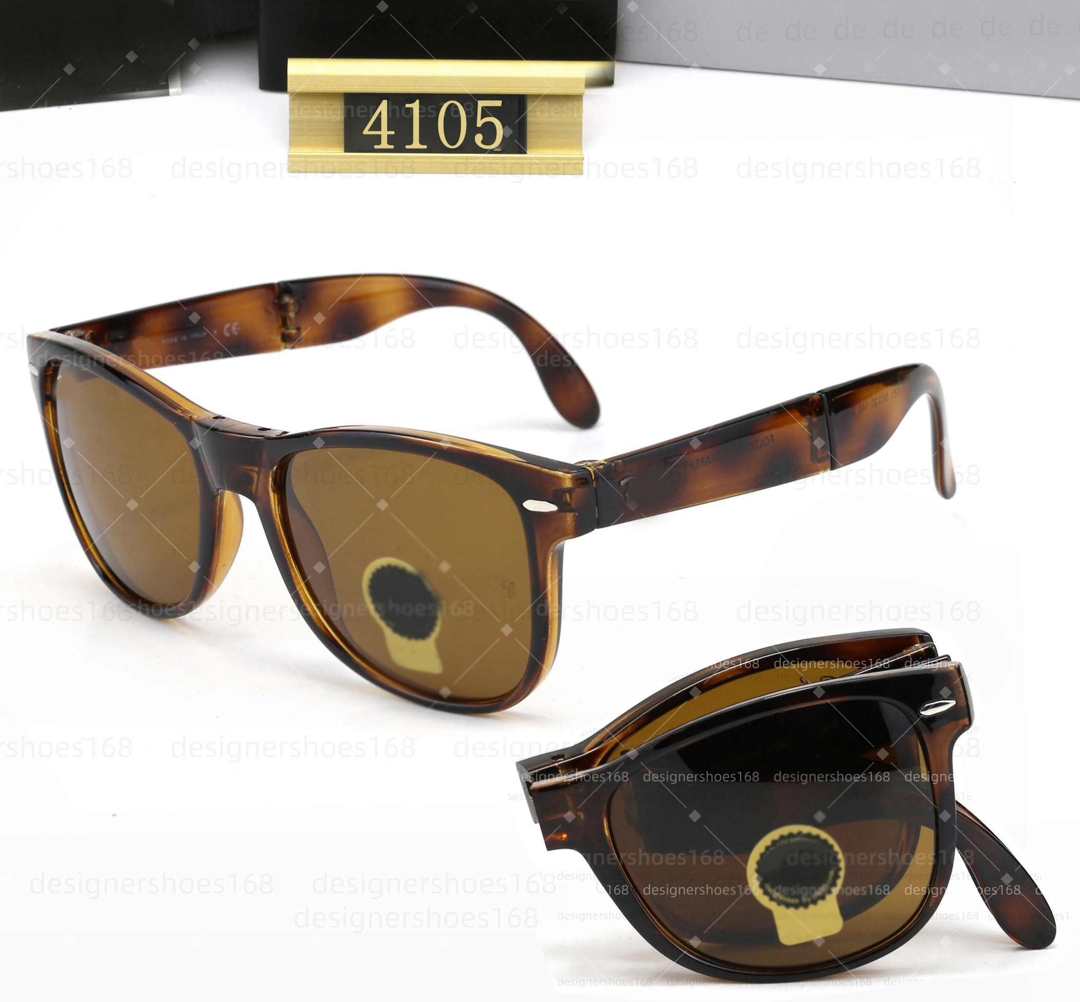 High quality Designer sunglasses for men women RB Foldable glasses Glass lens Full frame Luxur sunglasses Pilot square frame design Travel Street Sh