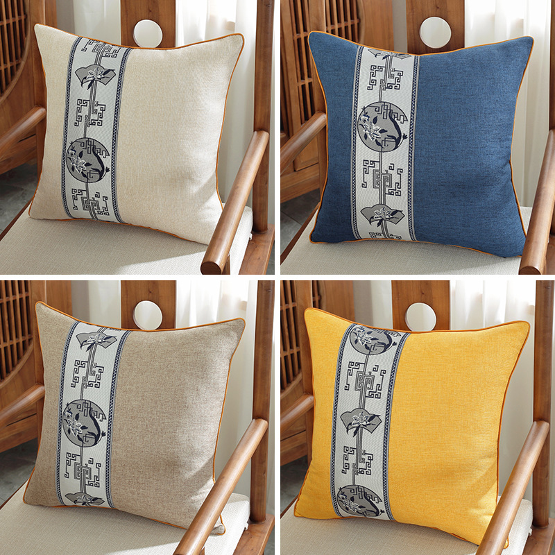 Cotton and linen throw pillows, headboard cushions, backrest pillows, mahogany chair pillows, sofa throw pillow covers N8UE01-image-1097135352