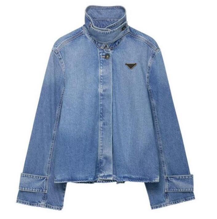 Designer Jacket Women Jeans Jackets Long Sleeve High Neck Denim Spring Womens Coat