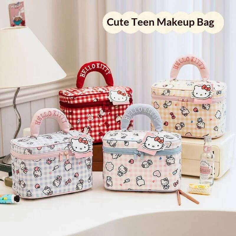 Hello Kitty pouch Cute Women's Cosmetic Travel Bath Toiletry kit Large Capacity Handbag Portable Makeup bag H260311