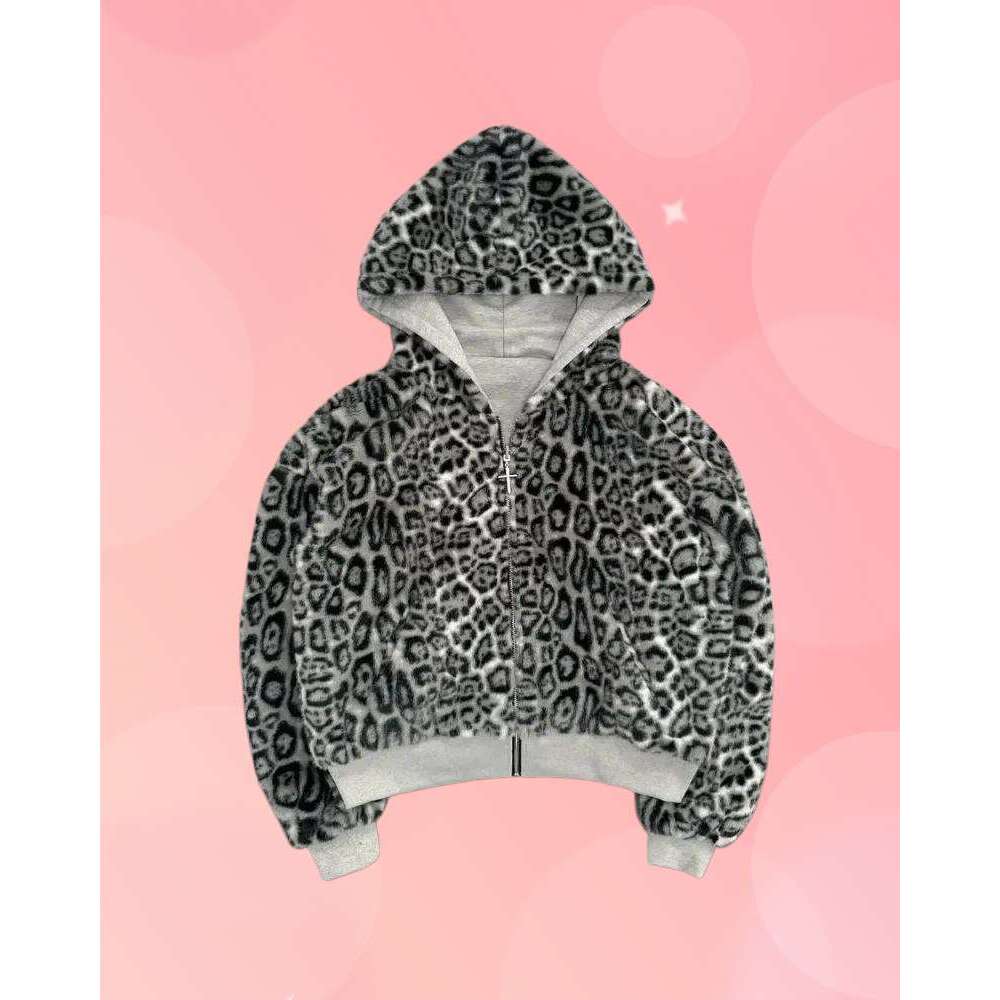 Jackets Outerwear Coats 2026 New Model Leopard Double sided Original Retro Stylish Loose Street Casual Sweatshirt Men's Clothing 41 b2
