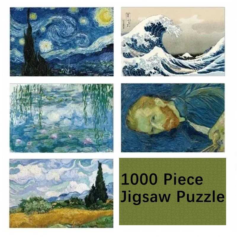 Mini Jigsaw Puzzle 1000 Pieces for Adults Van Gogh The Starry Night Environmentally Friendly Paper Christmas Gift Toy Z251209WUWN-image-1097207971