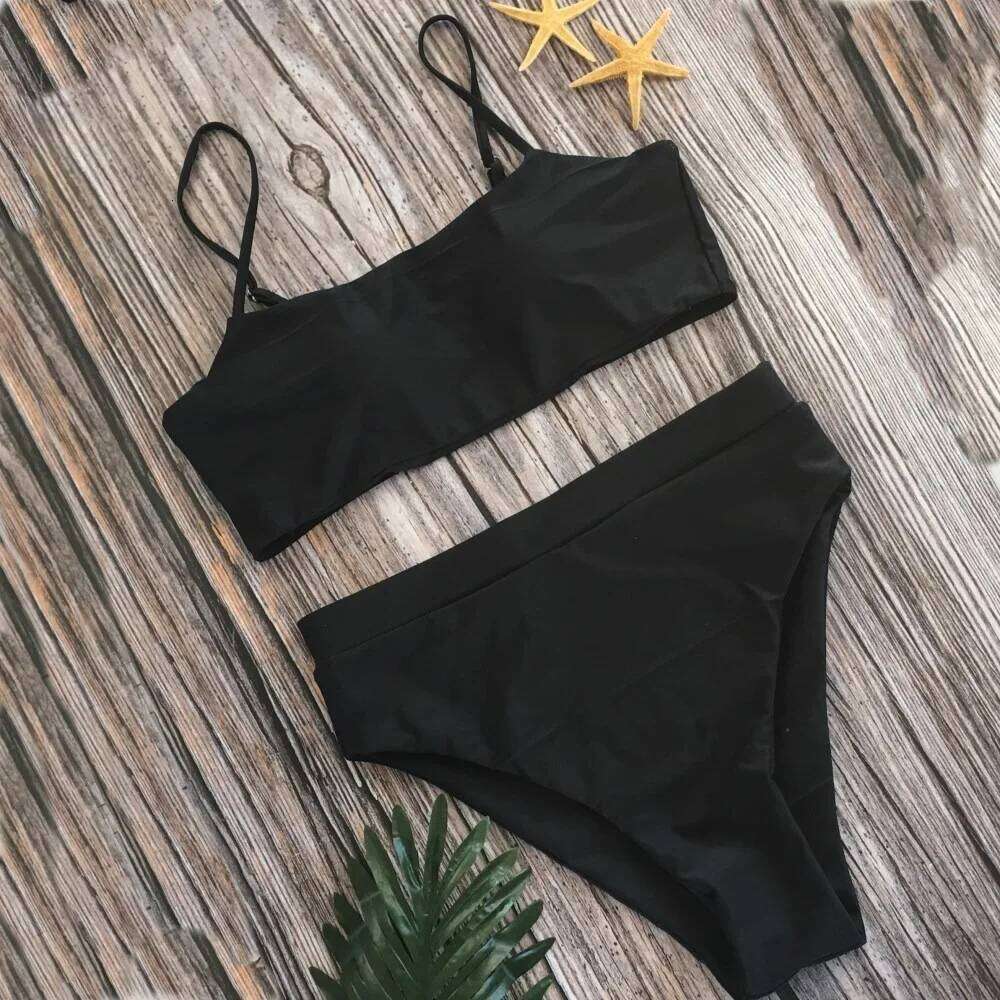 2024 Split Swimwear New Sexy Solid Color Swimsuit High Waist Sling Backless Beach Bikini Set for Woman Girl XJ260311-image-1097171154