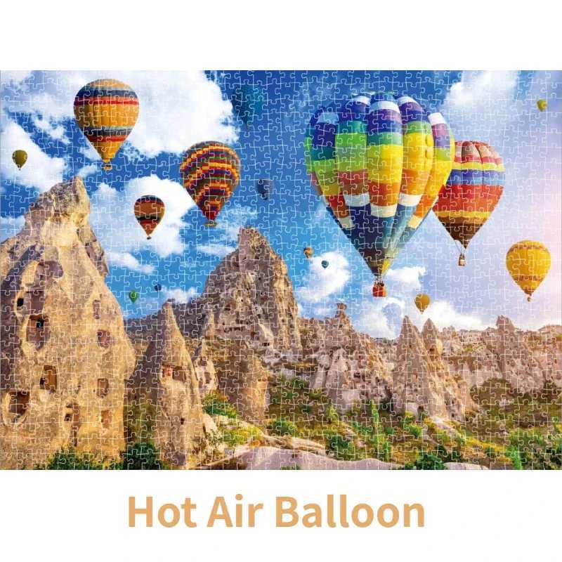 7050cm Adult Paper Jigsaw Puzzle 1000 Pieces Street Hot Air Balloon Beautiful Landscape Daily Entertainment Christmas Gift Z251209-image-1097152962