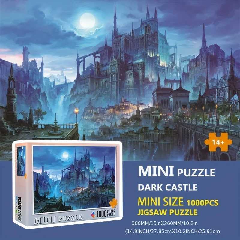 14961024inch Mini Adults 1000pcs Paper Jigsaw Puzzles Dark Castle high difficulty Challenge Puzzle Christmas Easter Gifts Z251209-image-1097151834