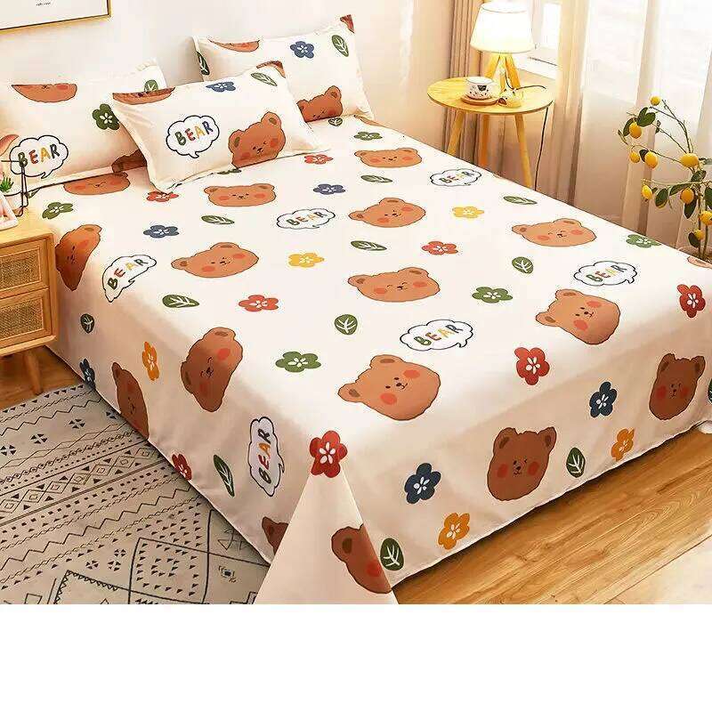 Soft Skin-friendly 3-piece Set Student Dormitory Single Home Double Cartoon Style Four Season Bed Sheet Suit H260311-image-1097170343