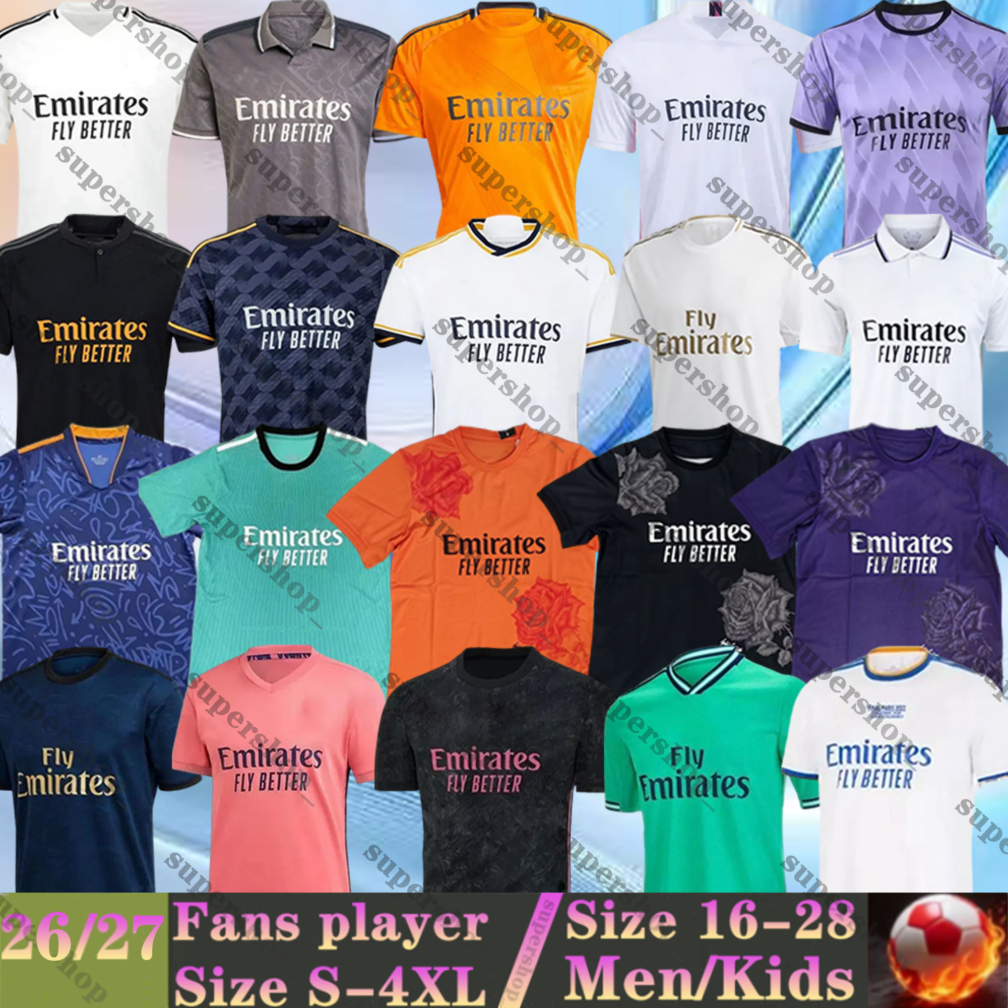 23 24 25 Reals Madrid Soccer Jerseys VINI JR MBAPPE BELLINGHAM RODRYGO TCHOUAMENI 18 19 20 21 22 T-shirts de football pour adultes uniformes Benz