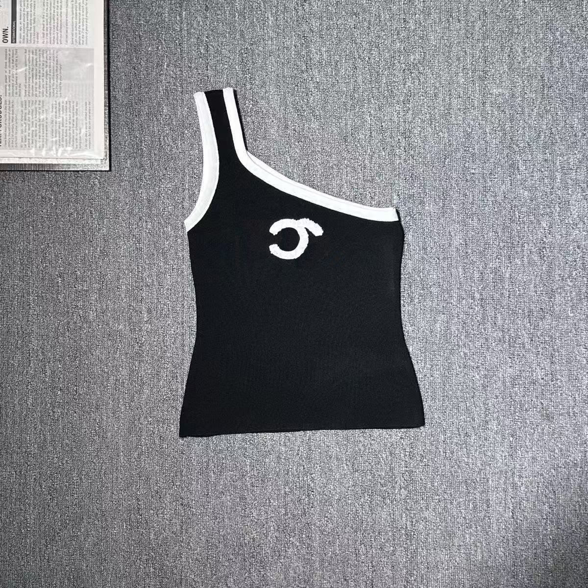 Channels Style Tank Top New Arrival Women Strapless Ribbed Tube Top CC Letters Embroidery Graphic Tee Casual Basic Bandeau Crop Top Luxury Brand Cha