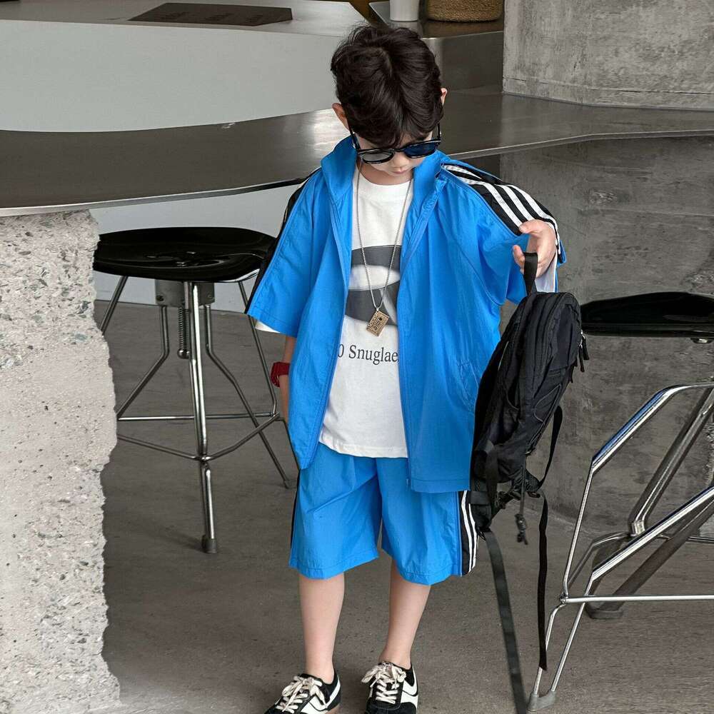 Casual Outfit 2025 New Summer Wear Short Sleeve Shorts Two-Piece Set Boys' Hong Kong Style Trendy Children's Clothing L260311-image-1097087623