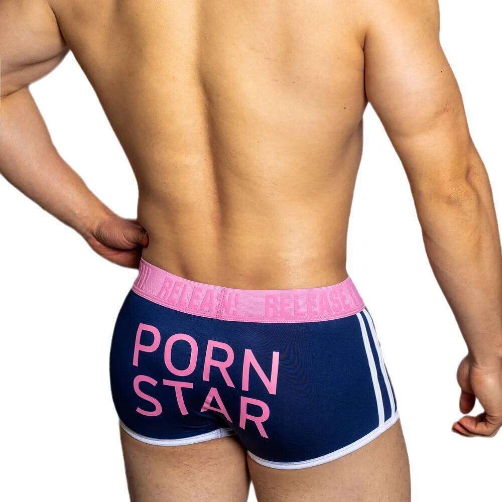D. M Men's Underwear Low Waist Flat Corner Pants Letter Thin Sports Four Corners S26-image-1097071205