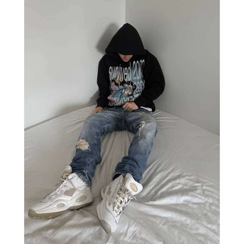 2009 Graphic Print Men's Hoodie Sweatshirt 100% Cotton Blk Strt Style Medium Fit Outdoor Recreation Y2K Clothing L261014a