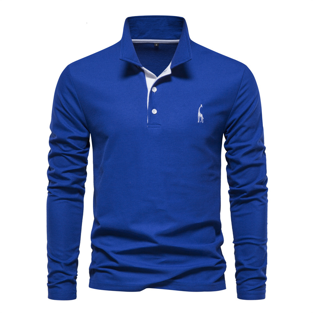 Clothes Spring And Autumn New Style Turn-Down Collar Men's Cotton Polo Shirt Luxury Fashion Casual Men's Deer Embroidery Long Designer Bra