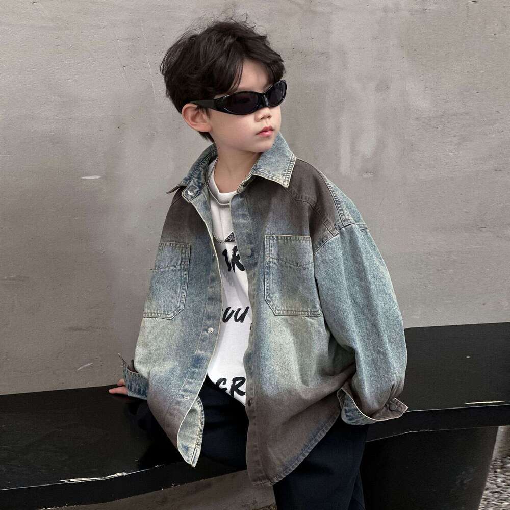 Boys' Denim Jacket 2025 New Style Children's Clothing Korean Version Loose Top Casual Spring Outfit for Young Children L260311-image-1097083048