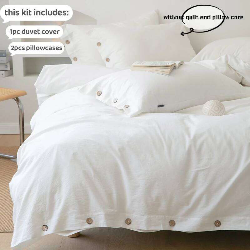 3pcs 100% cotton bedding set Double Duvet 220x240 Solid Twist Cotton King Size Bedding Quilt Cover Set H260311-image-1097174805