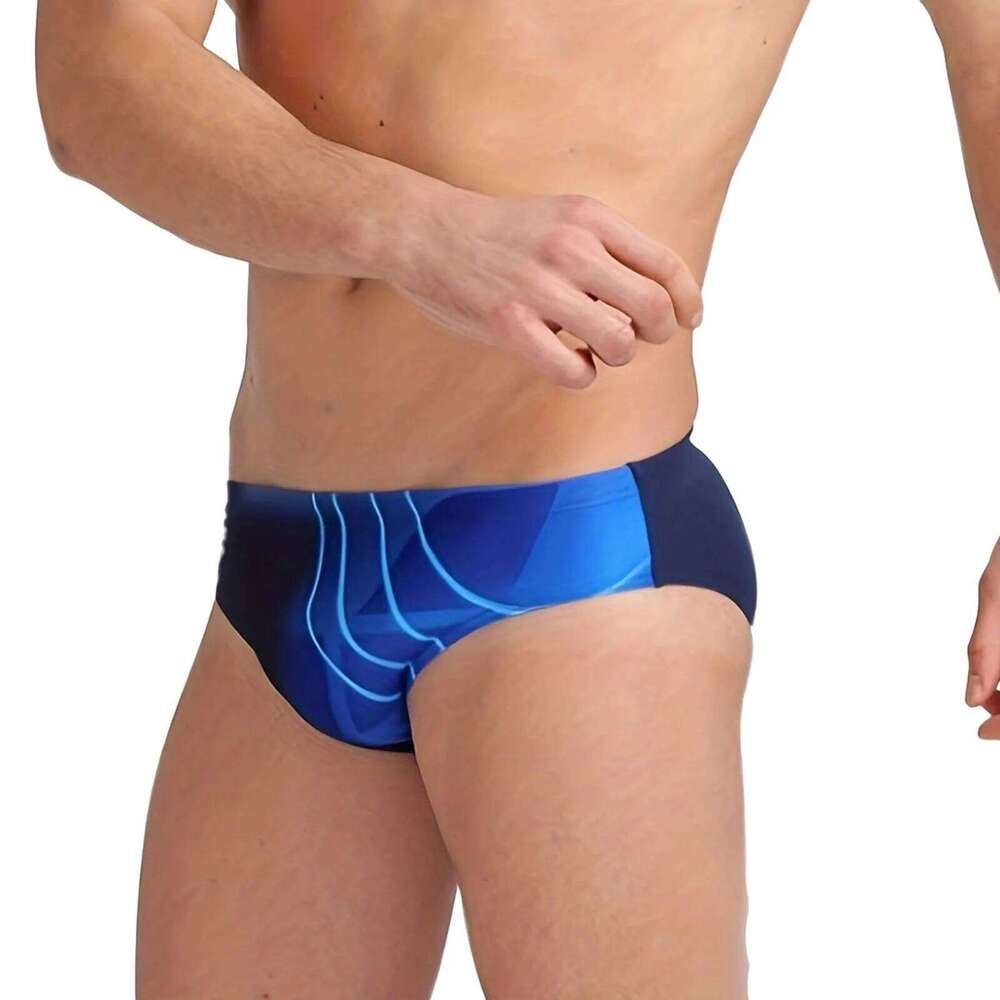 Sexy Swimming Trunks Men Summer Seaside Beach Holiday Brazilian Cut Print Lace Up Briefs Swimsuit Mens Swim Shorts S26-image-1097084745