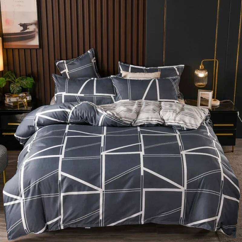 New comfortable soft popular aloe vera cotton autumn and winter duvet four piece set dormitory H260311-image-1097166124
