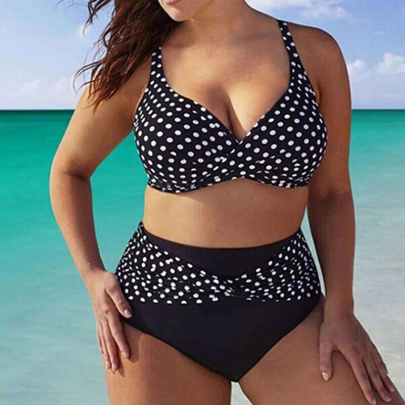 Plus Size Women's Tethered Sports Bag Bikini Swimsuit Set Big Breast Bathing Swimming Suit Bathers Beachwear XJ260311-image-1097154106