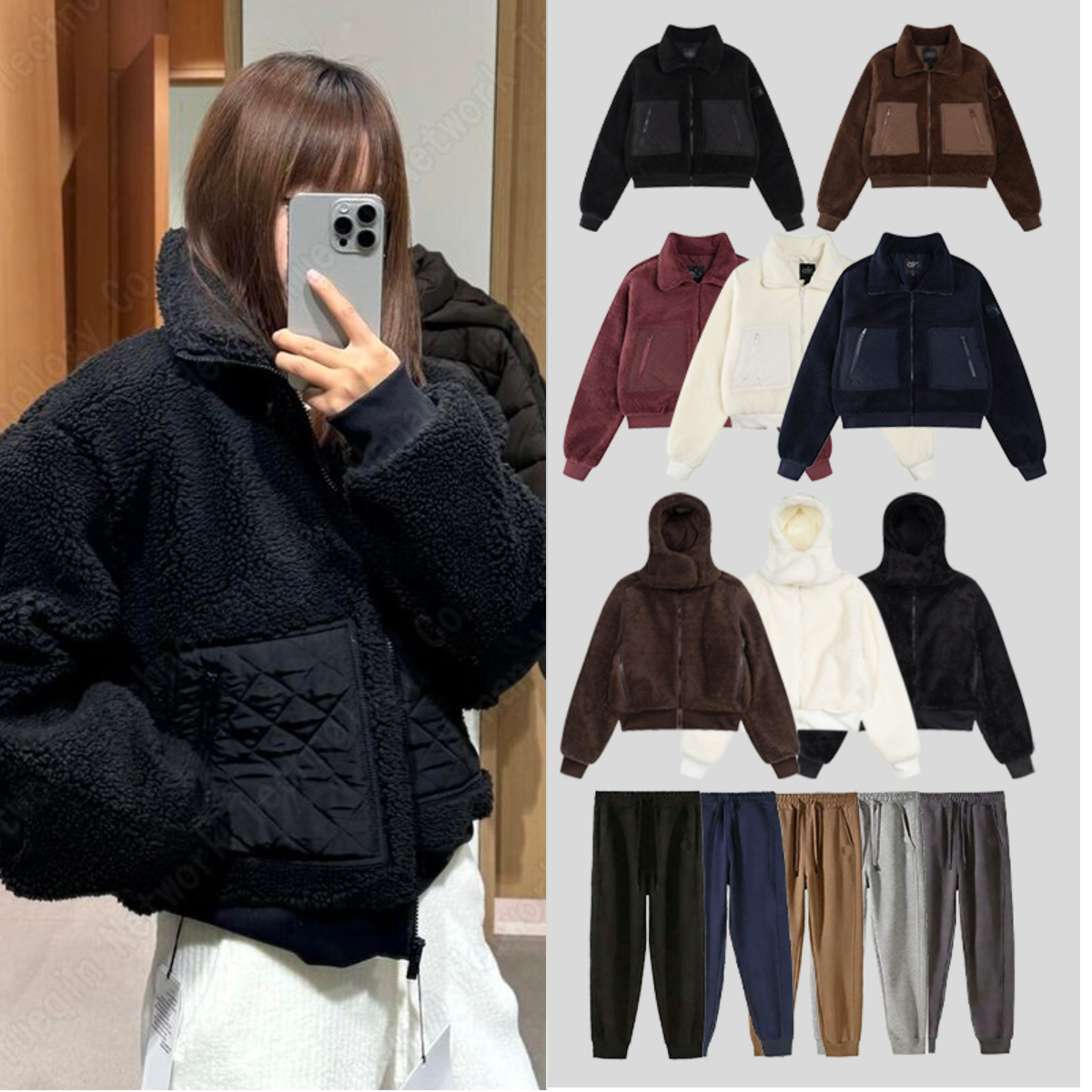 designer women clothes jacket Brown Lambhair wool patchwork puff winter jacket fur zip up sweatshirt Brown Lambhair Hooded yoga hooded warm sportwea