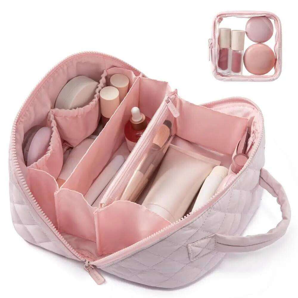 High quality Travel Cosmetic Storage Portable Large Capacity Handheld Three layer Waterproof Soft Pink Toiletry Makeup Bag H260311