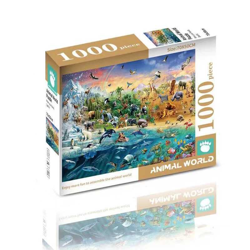 7050cm Adult Puzzle 1000 Pieces Paper Jigsaw Puzzles Animal World Famous Paintings Series Learning Education Craft Toys Gifts Z251209-image-1097152937