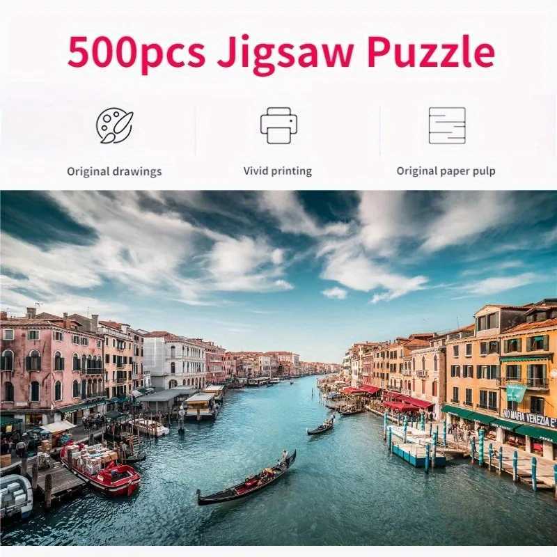 500 Pieces Jigsaw Puzzle for Adults Painting Venice Lanscape Paper Puzzles Home Decor Wall Display Christmas Festival Gift Toys Z251209-image-1097152727