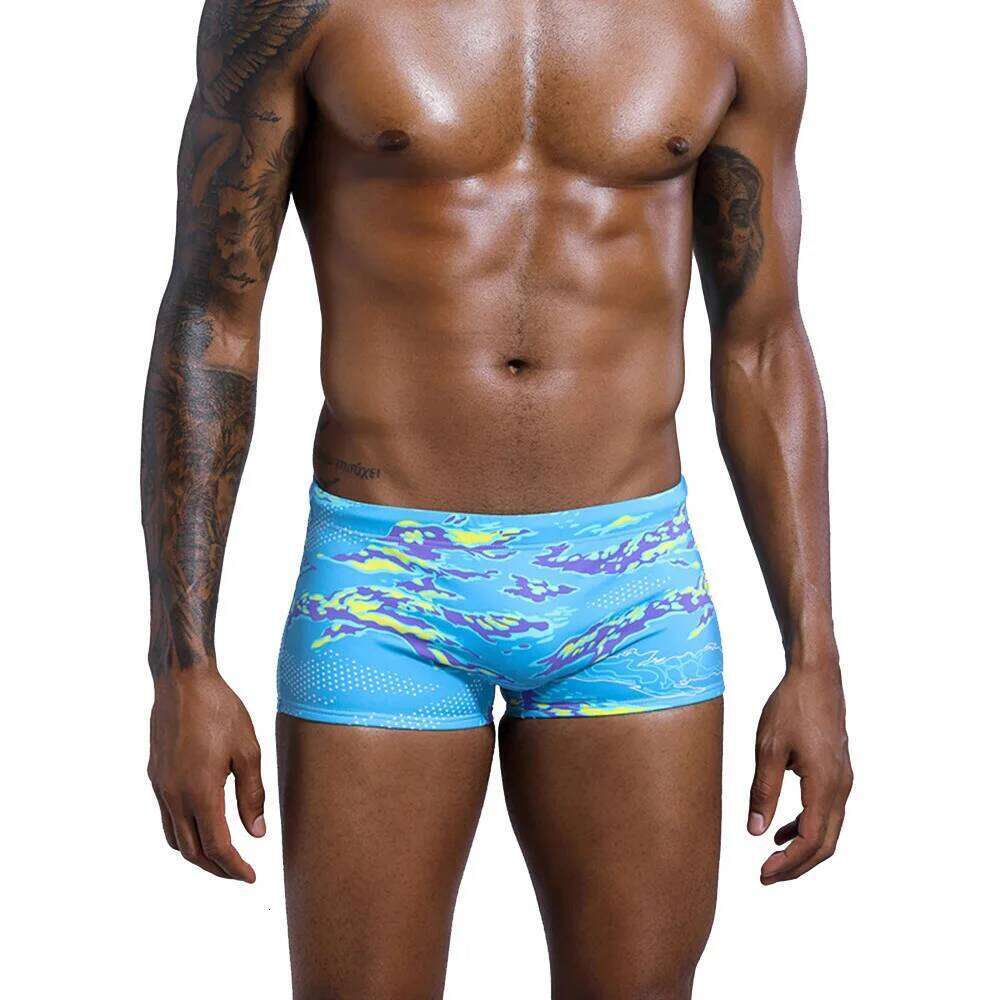 Men's Summer Sexy Swimwear Men Low Rise Swimming Boxer Briefs Short Surf Jammer Surfing Trunks Beach Wear Swimsuit S26-image-1097072166
