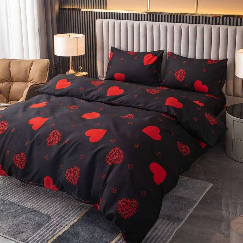 Kuup Love printed matte Duvet Colored Set QUEEN Size Quilt High Quality Skin Friendly Fabric Bedding Cover H260311