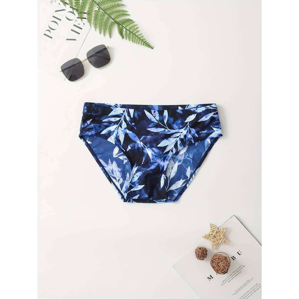 Pattern Quick-Drying Briefs, Men's Swimwear, Summer Beach Swimming Shorts S26-image-1097072091