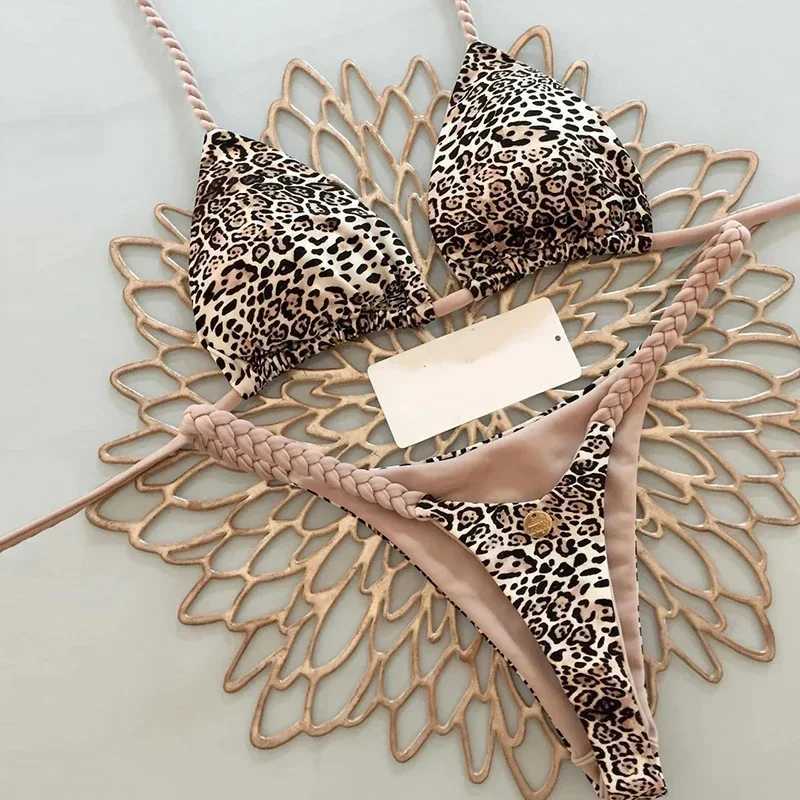 Swimwear Women Leopard Printed Sexy Bikini Set Striped Beachwear Summer Swimsuit Two-pieces Thong Bathing Suit Biquinis L260526-image-1097316665