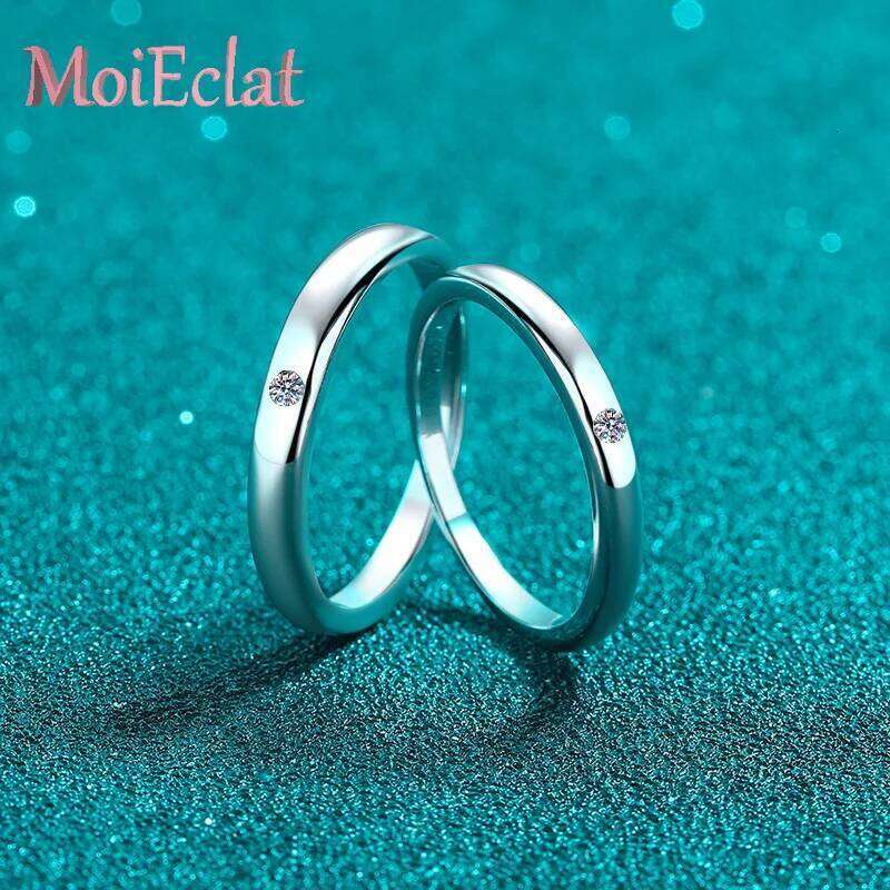 Luxury 2.5 Point Moissanite Couple Ring for Women & Men, Platinum Pt950 Unisex Rings Wedding Fine Jewelry Valentine's Day Gift W260311-image-1097290160