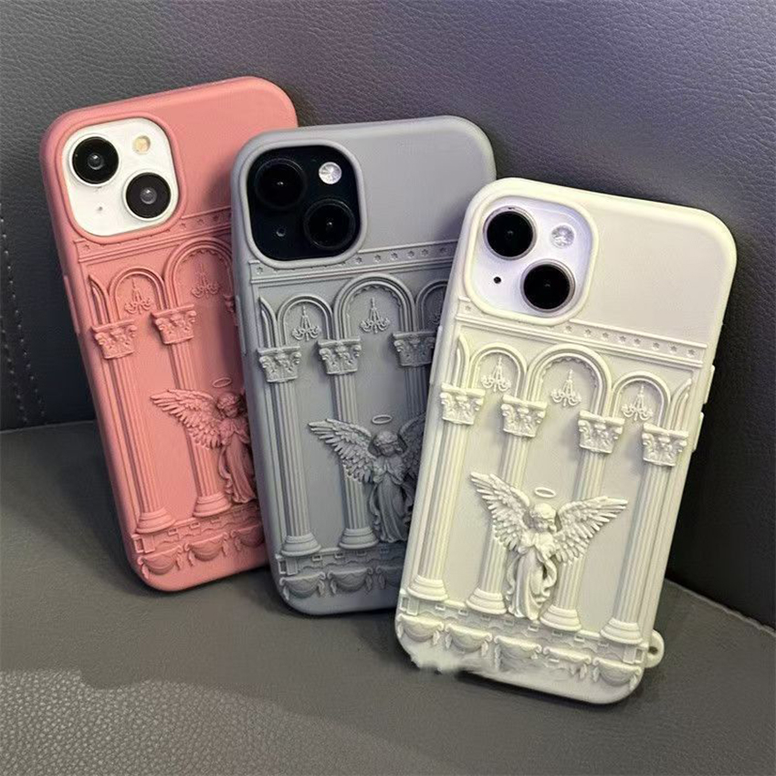 Three Dimensional Angel Pattern Phone Case For Iphone 16 15 14 13 Pro 12 11 Max Plus 16Pro Silicone 16Promax Phone Case 14Promax Creative 15Proma