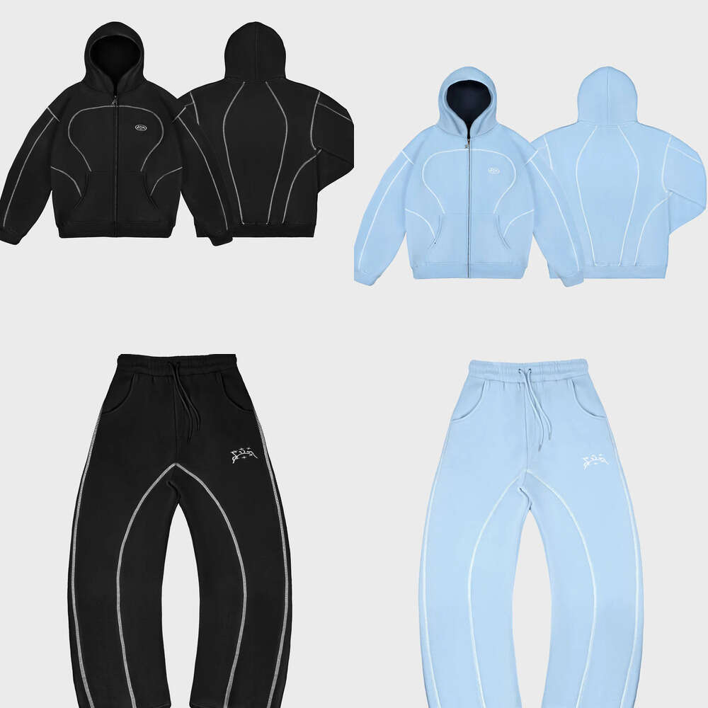 Men's Tracksuits Embroidery Pullovers Hoodie trendy baggy casual Hooded graphic embroidery retro unisex Sweatshirts Men's Clothing