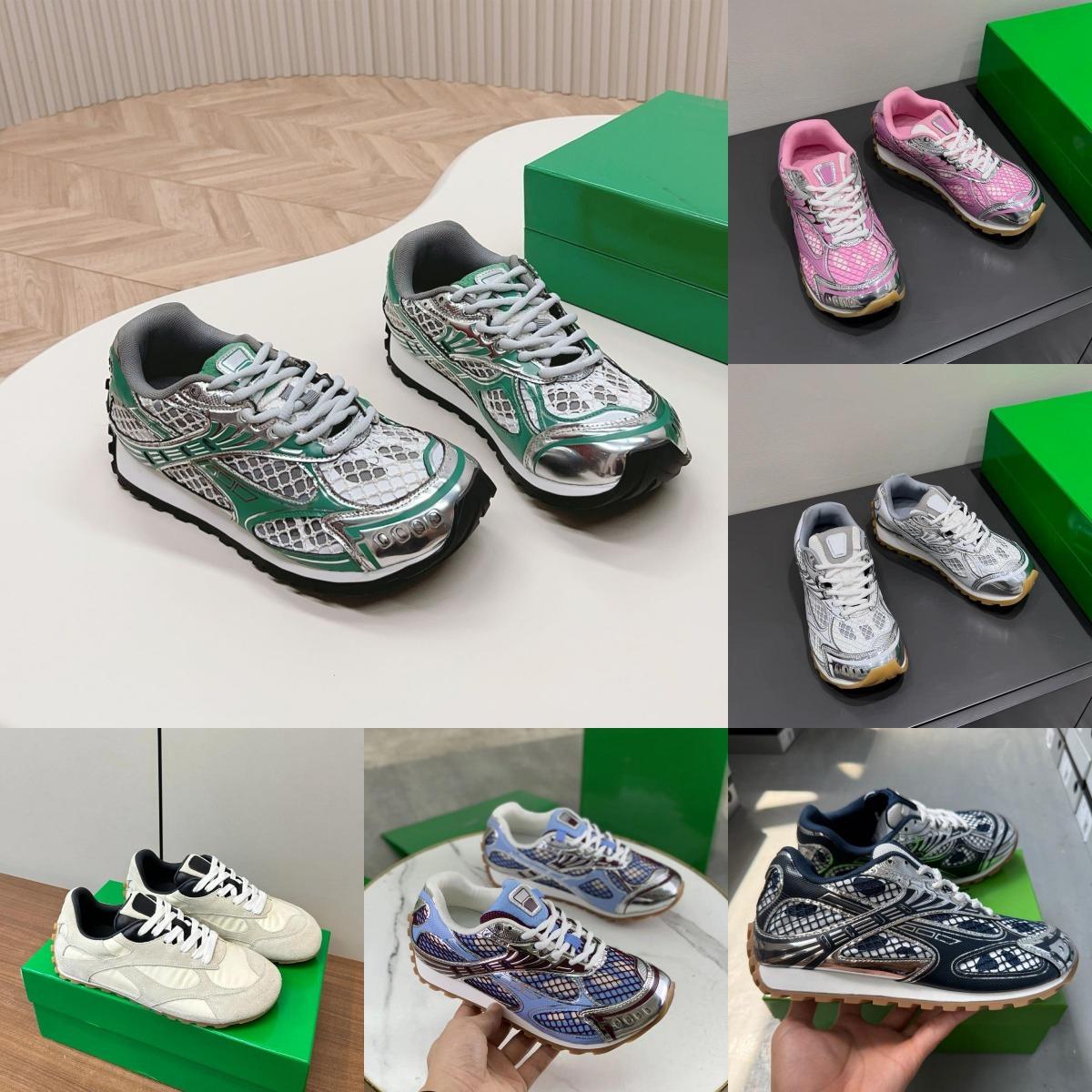 Designer gold Sneakers Dress Shoes Women Shoe Stylish Unique Fishnet Upper Men Vintage Versatile Lightweight Technical Mesh Runner Sneaker Casual Tr