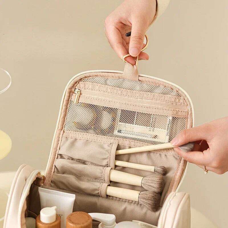 Cosmetic high appearance large capacity portable waterproof storage travel hook toiletry bag H260311
