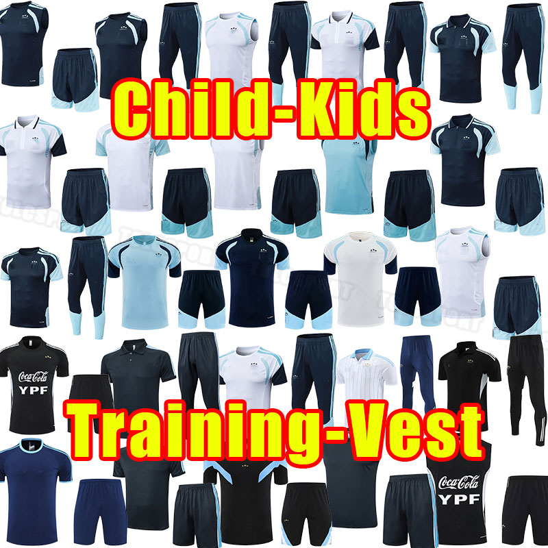 World Argentina cup Soccer tracksuits 2025 2026 DI MARIA DYBALA Football Shirt AGUERO MARADONA MARTINEZ short sleeve training polo set shirt chil-image-933003115