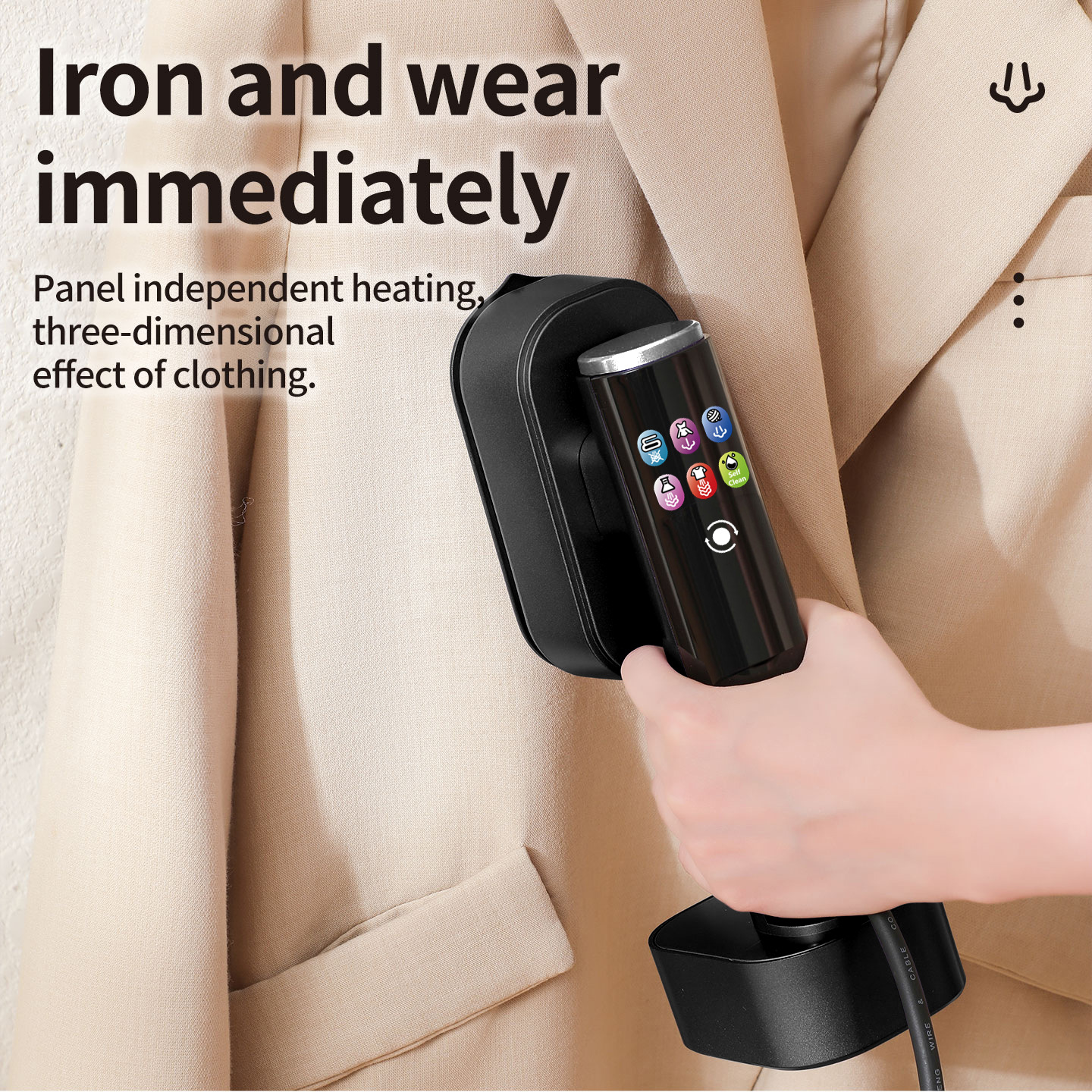 Home Steam Iron, High-Power Portable Standing Hanging Iron, Quick Wrinkle Removal with High Steam