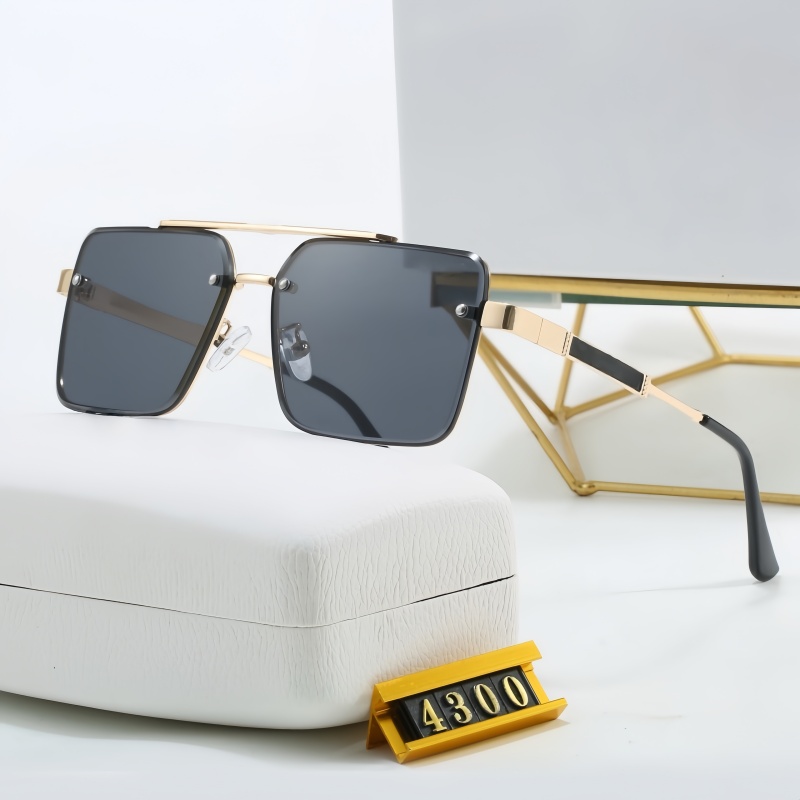 Hot-selling double-beam cut edge square rimless glasses designer sunglasses sunglasses for men European and American fashion trendy sun glasses for