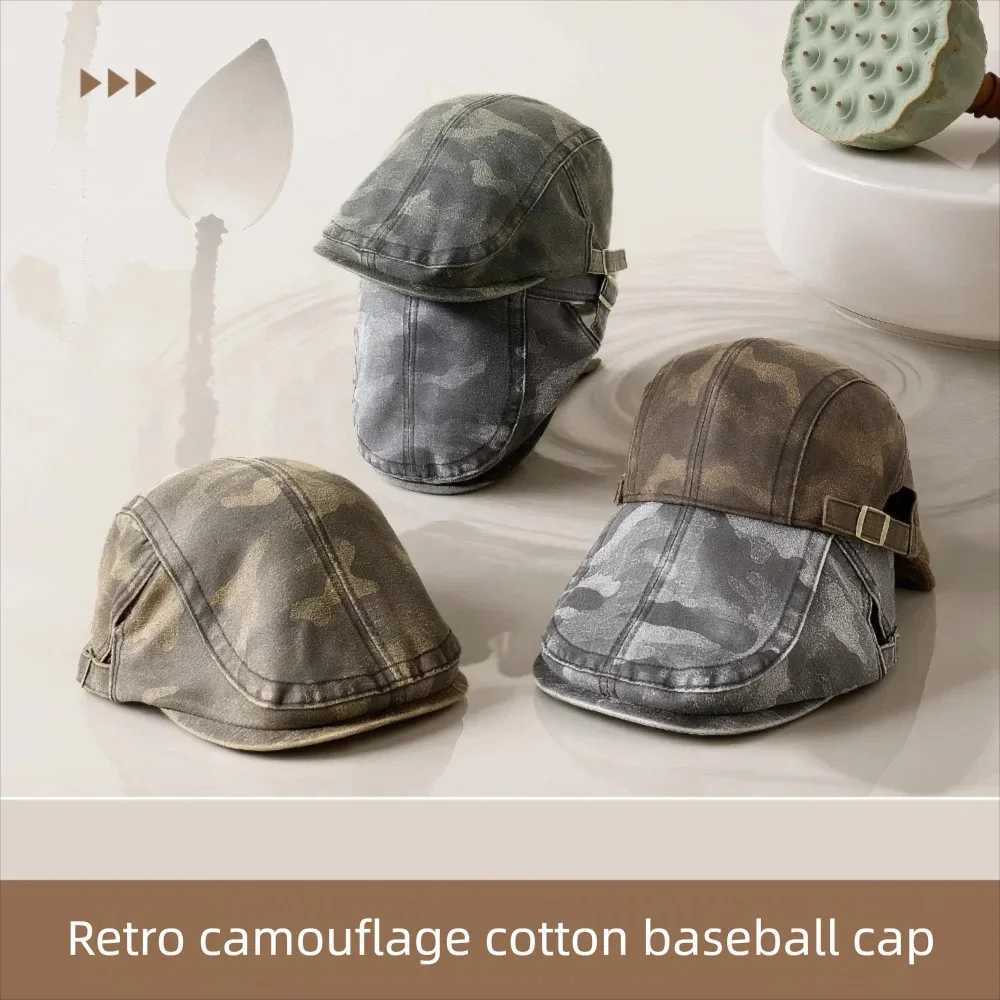 Mode Camouflage Printemps Automne Béret Style Militaire Coton Camouflage Ivy Cap Hommes Femmes Marine Béret Personnalisé Gavroche Casquettes H260